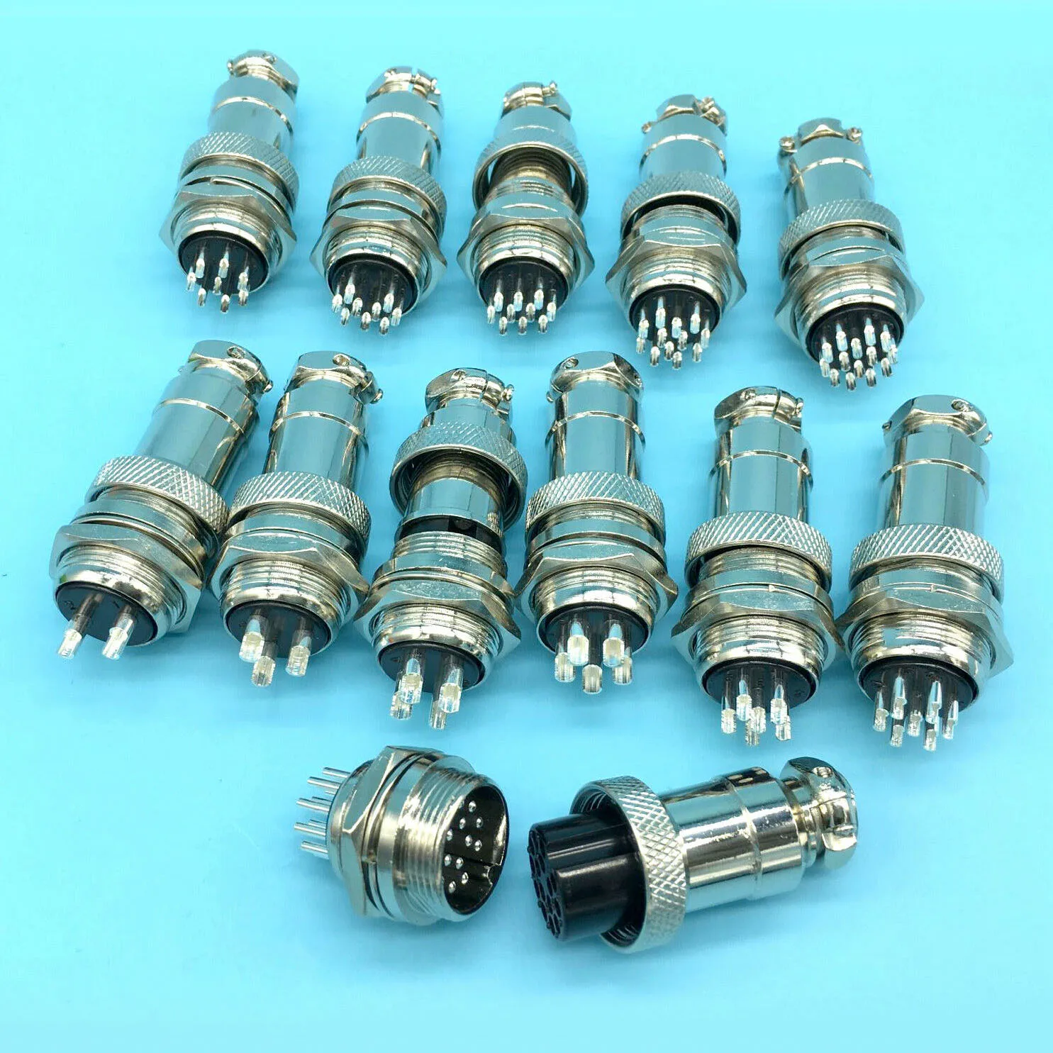 10 Set HQ GX20 Aviation Connector 2-pin 3pin 4 5 6 7 8 9 10 12 14Pin 15 Pins Circular Air Male Female Socket Plug Wire Connector