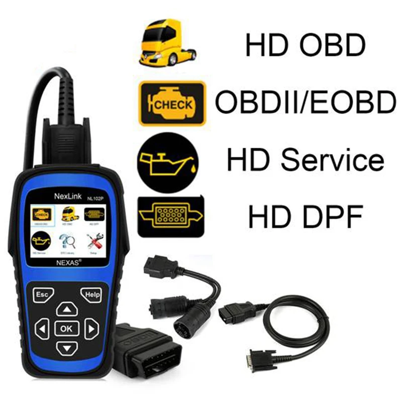 Nexas Nl102P Heavy Duty Truck Diagnostic Scanner Car Code Reader Dpf Oilreset