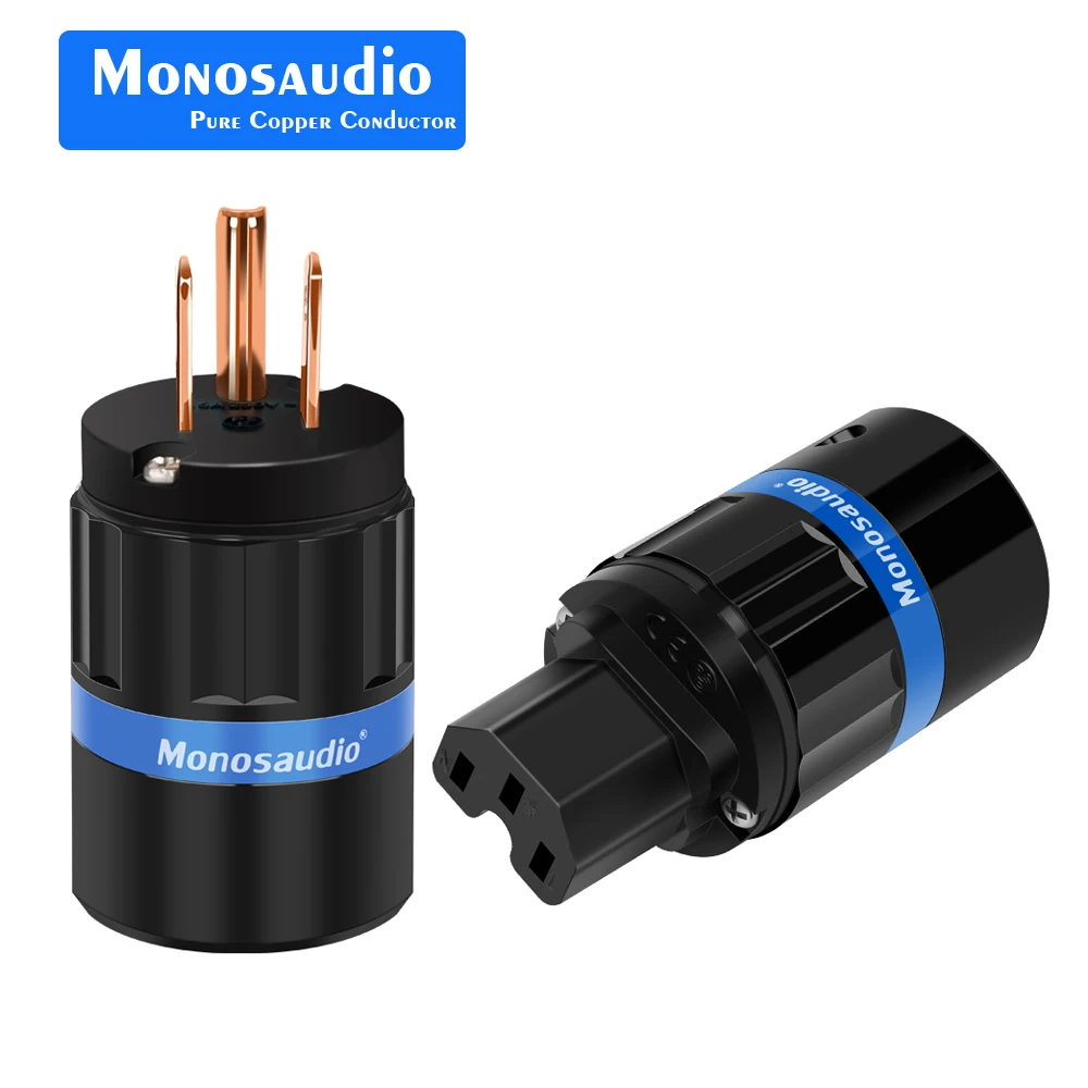 Monosaudio M104/F104 czysta miedź US zasilanie prądem zmiennym wtyczka US wtyczki sieciowe IEC320 żeńskie zasilanie prądem zmiennym złącze wtykowe