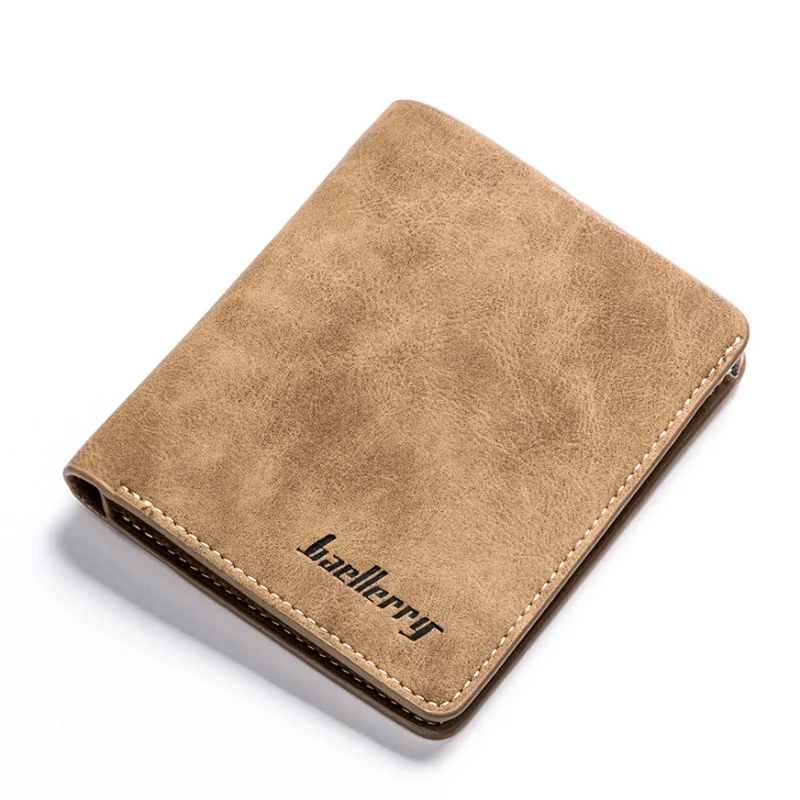 High quality men's retro matte PU leather men Wallets Wholesale short leather wallets card holders purse for men