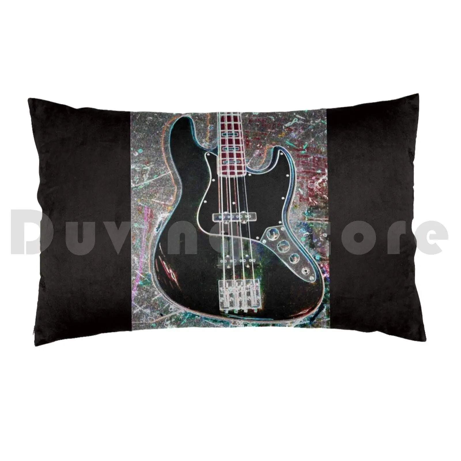 Jazz Bass Guitar Pillow Case Printed 35x50 Geddy Lee Rush Bass Guitar Jazz Music Musical Instruments Musician