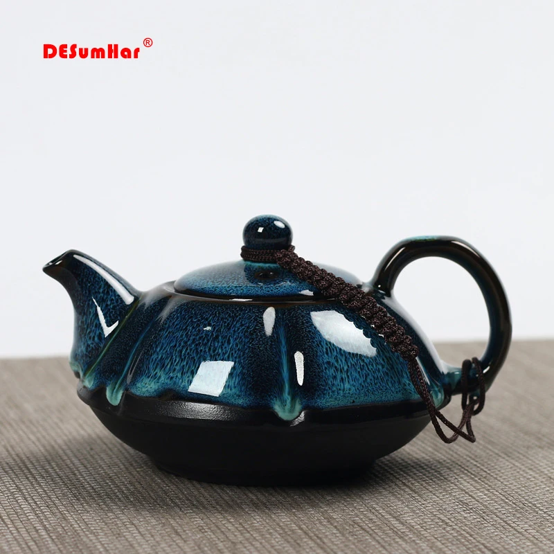 Jun kiln change glaze teapot,temmoku glaze pot Handmade kettle kung fu teapot Chinese tea ceremony supplies teapot 180ml