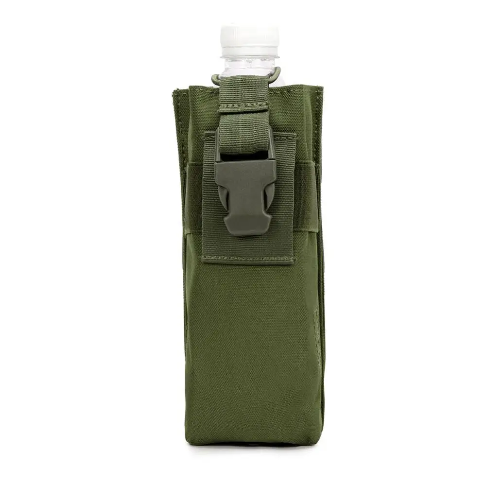 Outdoor Molle Tactical Water Bottle Pouch Walkie Talkie Radio Holder Airsoft Paintball Shooting Hunting Hiking Waist Bag