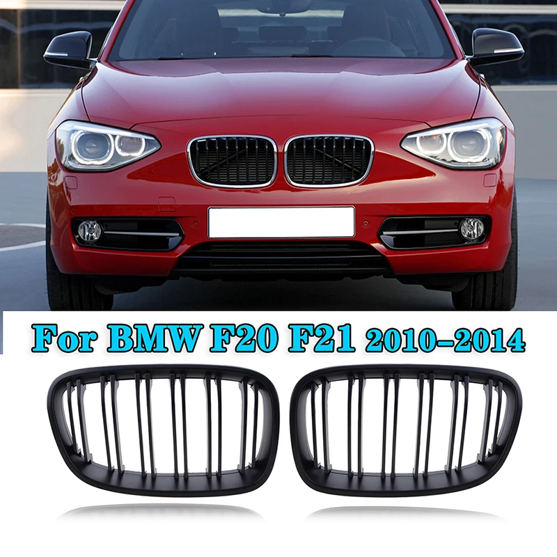 

Black Car Front Bumper Kidney Grille Dual Slat Grill Fit For BMW 1 Series F20 F21 Pre-LCI 2010 2011 2012 2013 2014 Refit Parts