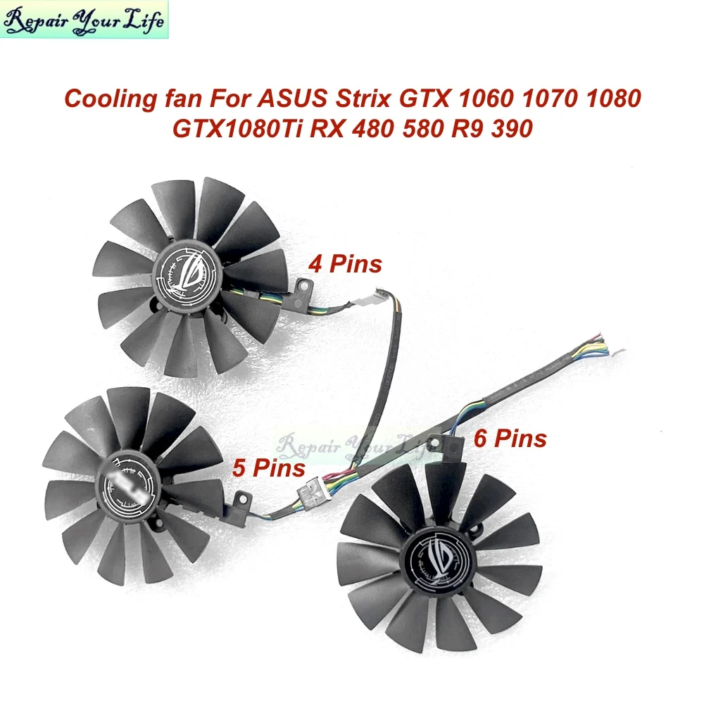 

87mm T129215SU Graphics Card Cooler Fans For ASUS Strix GTX 1060 1070 1080 GTX1080Ti RX 480 580 R9 390 Computer Cooling fan Sale