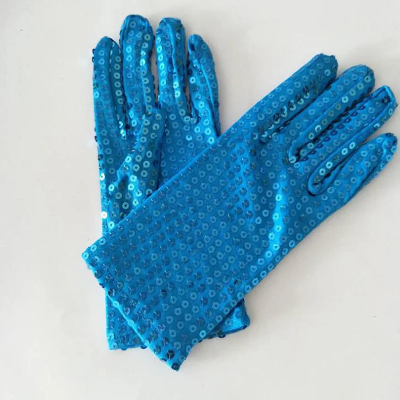 Guantes con lentejuelas de Michael Jackson para niños, guantes para fiesta de noche, baile en la guardería, 10 colores, 1 par