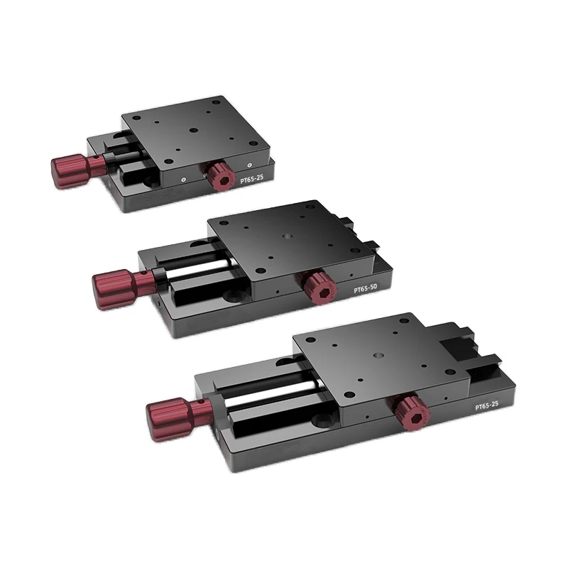 Direct Drive Manual Linear Stage Mesa Deslizante de Ajuste Fino Dimensional Groove de Cauda de Pombal Série Pt65