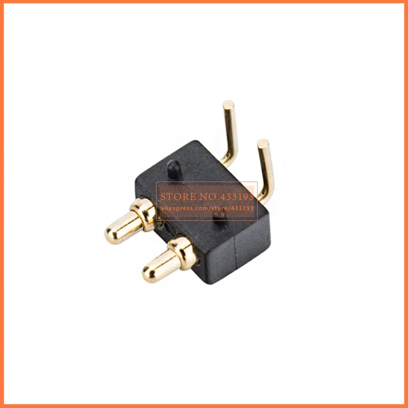 10pcs 2pin pogopin connector pitch 2.5MM   bending spring thimble  through holes solder male female probe contact