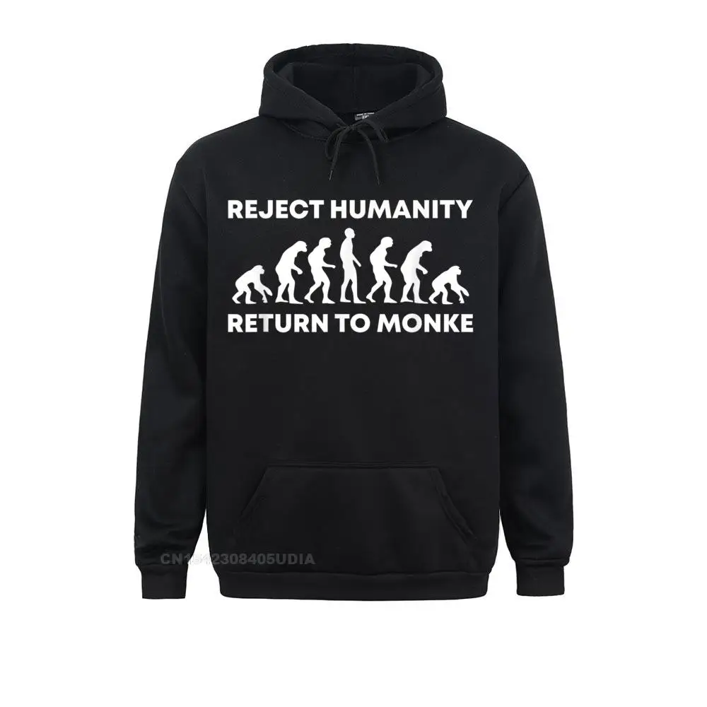 Reject Humanity Return To Monke Funny Meme Monkey Evolution Hoodie Normal Sweatshirts For Men Hoodies Hoods Discount