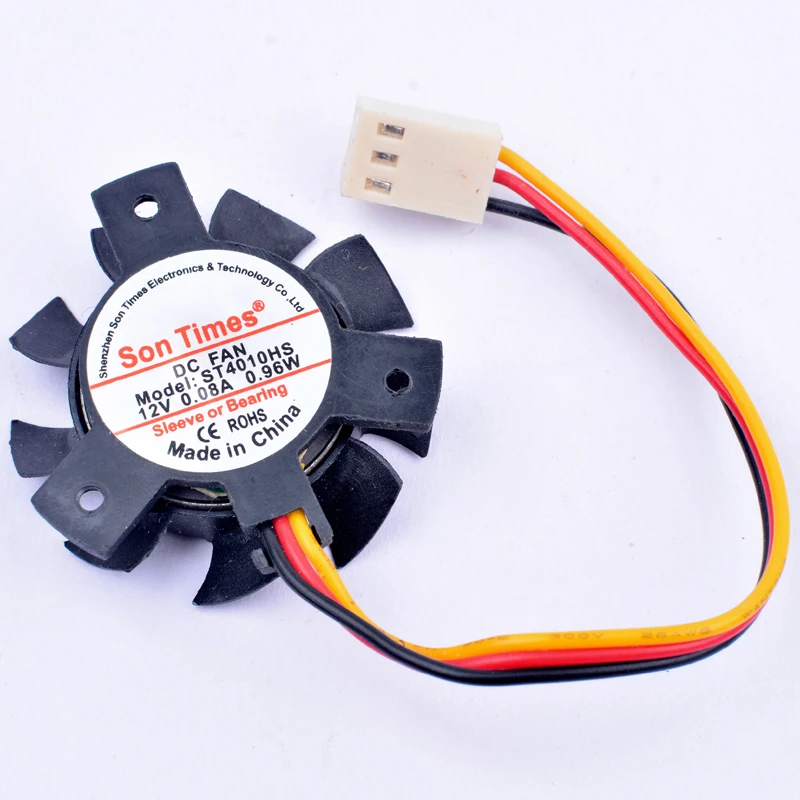 

ST4010HS diameter 37mm mounting hole pitch 27mm DC12V 0.08A 0.96W 3 lines cooling fan for ITX soft router heat sink