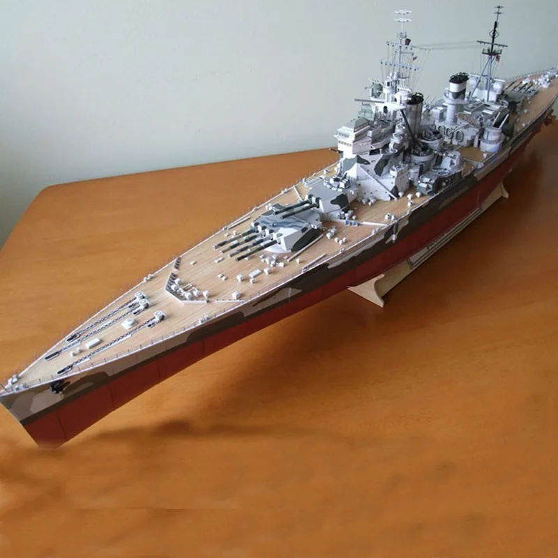 3D 83CM British Battleship Prince of Wales Paper Model Puzzel Warship Handmade DIY Military Fan Handmade Collectible Home Dcor