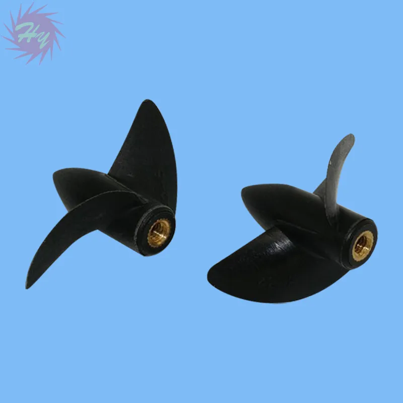 RC Barco Paddle com Rosca, Nylon Prop, 2 Lâmina, M4 Barco Hélices, Núcleo de Cobre, CW, CCW, DIY, 1 Pc