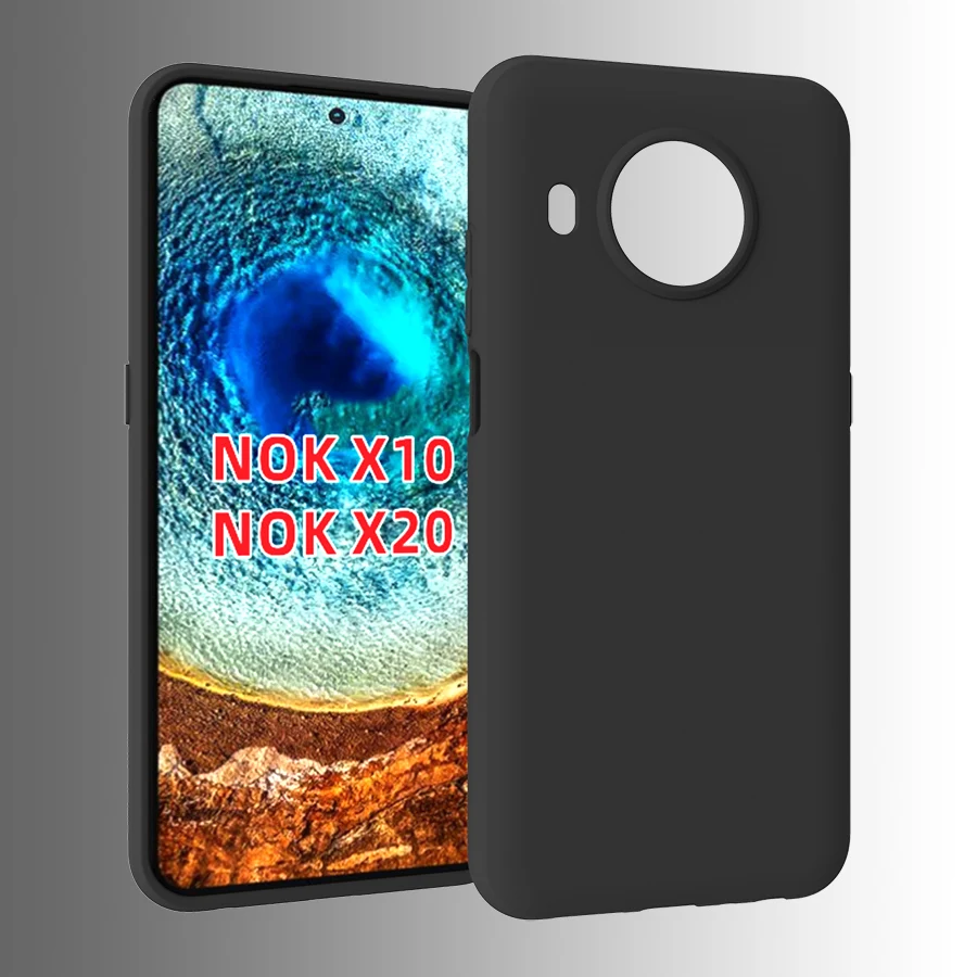 Black Matte Non-Slip Skid-proof  Soft TPU Transparent Silicone Clear Case Cover for Nokia X10/X20 Cases