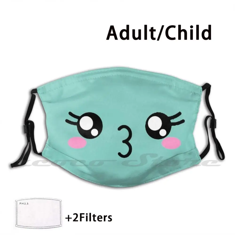 

Kawaii Face 1 Mask Cloth Washable DIY Filter Pm2.5 Adult Kids Kawaii Face Cute Face Cute Kawaii Face Lovely Beauty Nice Cutes