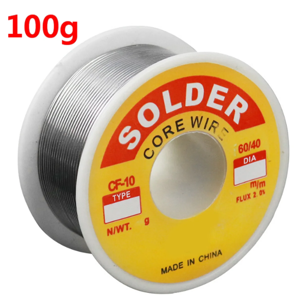 60/40 Timah Aktivitas Tinggi Garis Timah Solder 0.8Mm 1.0Mm 100G Solder Fluks Kawat Las Gulungan 183-230 ℃