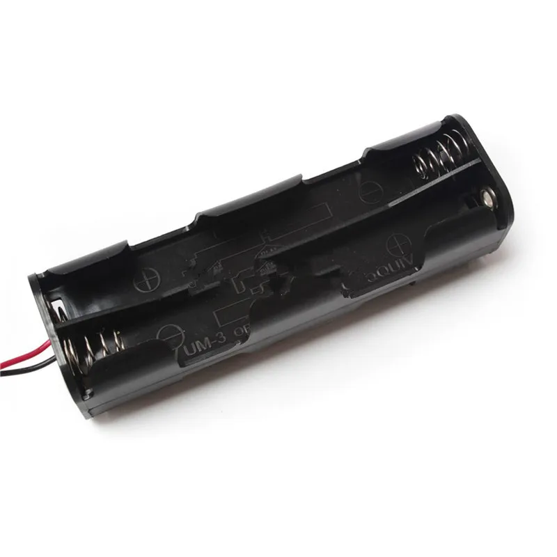 600 pçs/lote tira longa tipo 8 x aa bateria suporte de plástico caixa armazenamento caso 12v volta para trás baterias capa escudo com fio leva