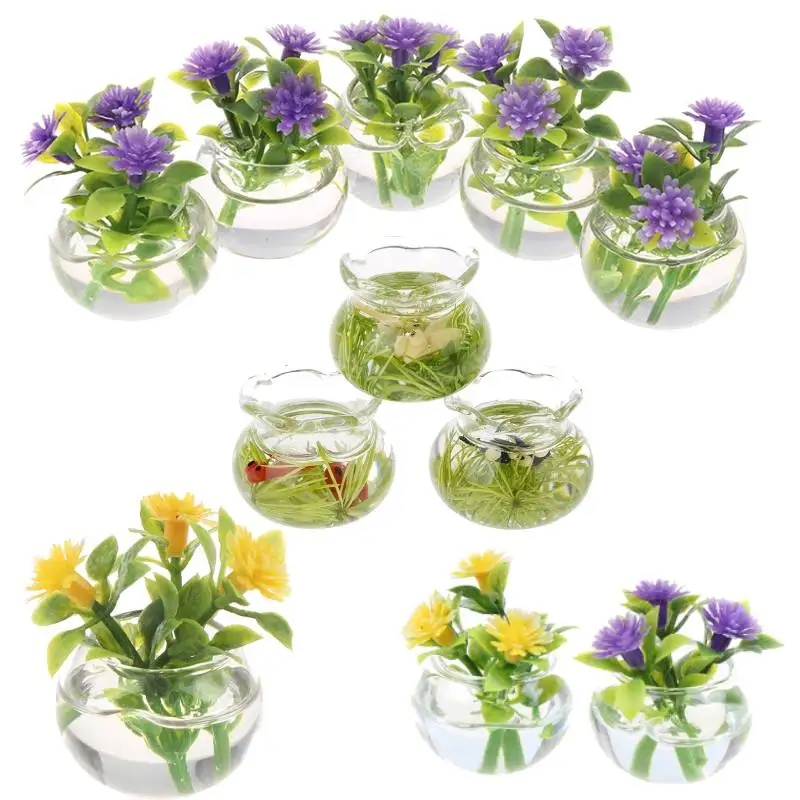 

1PC 1:12 Dollhouse Miniature Mini Tree Potted For Green Plant In Pot Doll House Furniture Home Decor Simulation Potted Plant