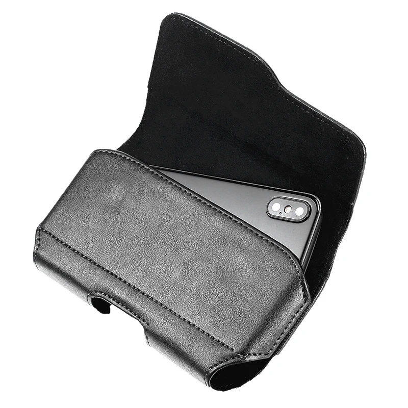 For 3.5 - 6.3 inch Mobile Phone Bag Leather Phone Pouch Belt Clip Phone Case Waist Bag For iPhone 7 8 Plus 11 pro Max Samsung S8