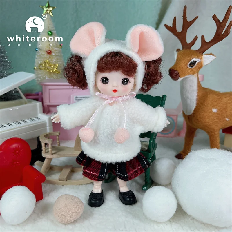 

Christmas Gift 2023 2024 Mini Bjd Doll Naked Boby Toys Clothes Reborn Baby 1/12 Surprise Smile Fashion Interactive Girl Children