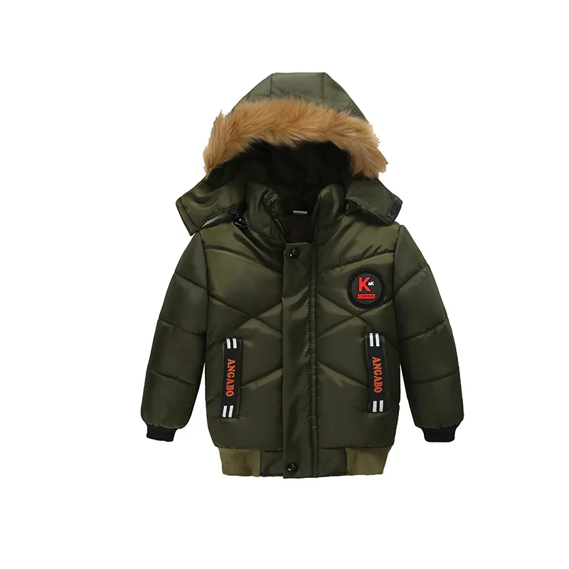 Kids Baby Boys Winter Jackets For Boys Hooded Outerwear 2021 Fashion Letter Children Thick Warm Jacket Autumn Boys Clothes Coat