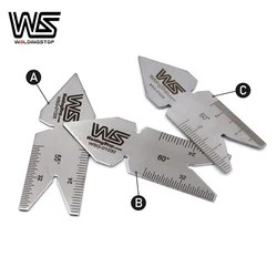 Calibrador de centro de 55 ° 60 ° pulgadas, plantilla de ángulo métrico, tornillo de rosca, medidor de paso, herramientas de torno de medición