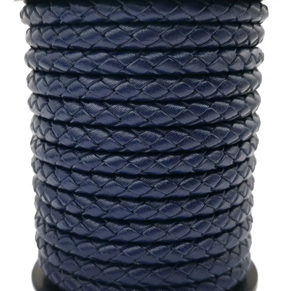 

Aaazee 6mm Braided Bolo Cord Round Leather Strap Dark Blue High Quality