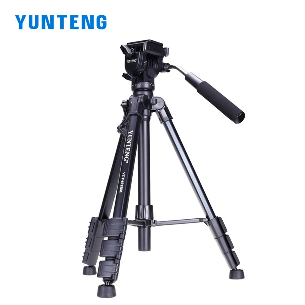 YUNTENG VCT-691 Aluminum Tripod professional hydraulic head suitable for SLR camera tripod outdoor photography With handbag