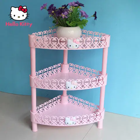 TAKARA TOMY Hello Kitty Kitchen Bathroom Multifunctional Storage Rack Toilet Rectangular Storage Three-layer Storage Rack