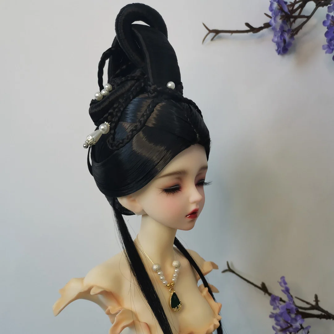 

1/6 1/4 1/3 Древний костюм BJD Парик Аксессуары для кукол Hanfu Стайлинг волос Ретро парики для BJD/SD YOSD MSD SD13 Big Girl SSDF C1626