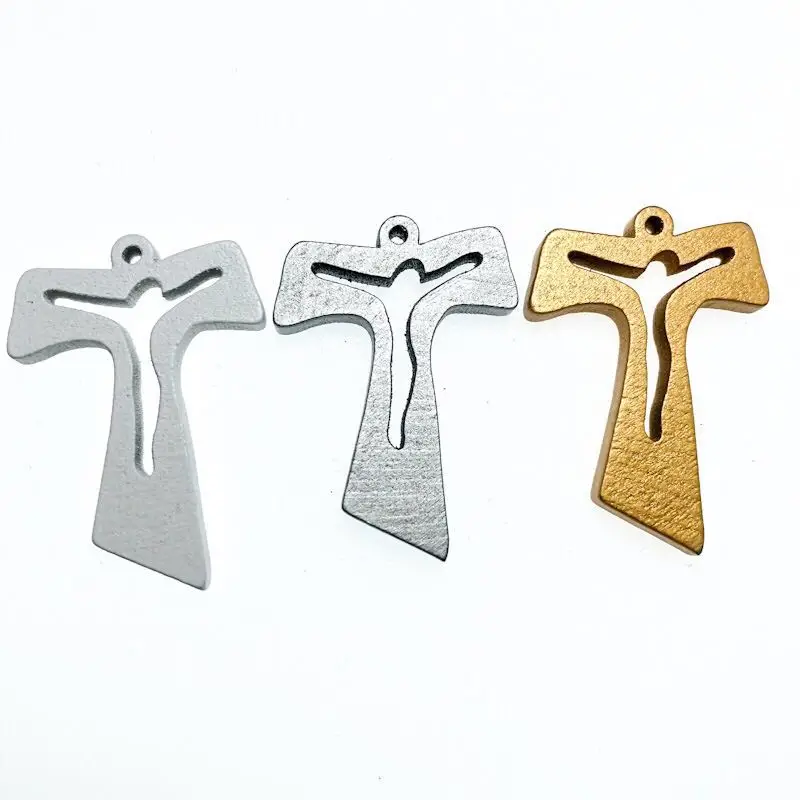 50PCS/PACK mini colored wood rosary accessory, rosario pendant, small t cross, religious part