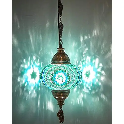 

(18 Variations)Newest LaModaHome 2018 English Moroccan Tiffany Style Handmade Mosaic Hanging Ceiling Lamp Light Pendant Fixture