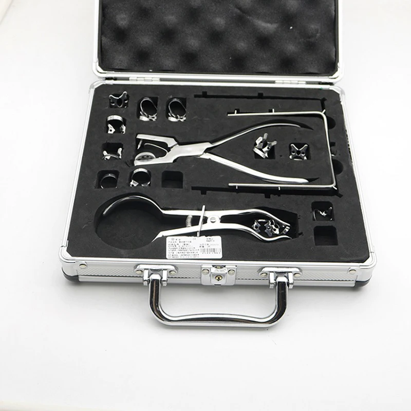 Dental Rubber Dam Kit Starter of 15 Pcs Set with Frame Punch Clamps Dental Endodontic Instruments