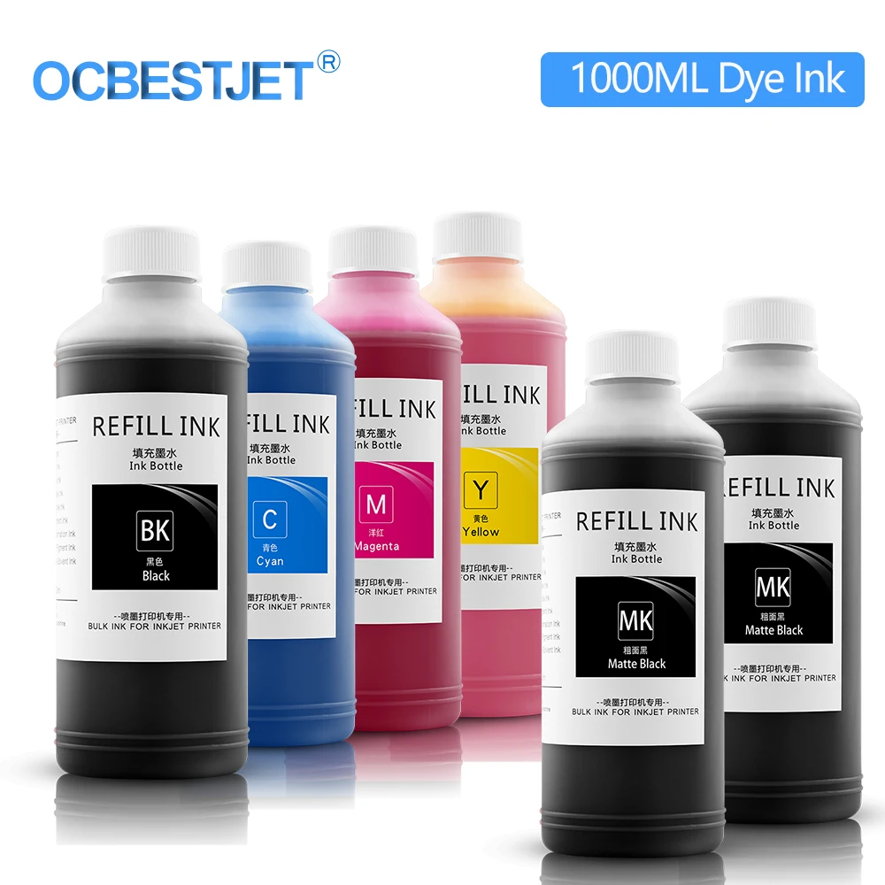 Tinta Corante para Canon Pfi Cores 1000ml 102 104 107 Ipf 500 510 600 610 700 710 650 655 750 755 760 765 670 680