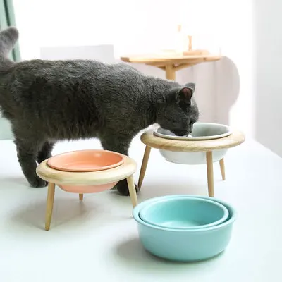 

Ceramic Cat Bowl Cat Food Bowl High-Footed Dog Bowl Dog Food Bowl Drinking Bowl Cervical Spine Protection Pet Supplies