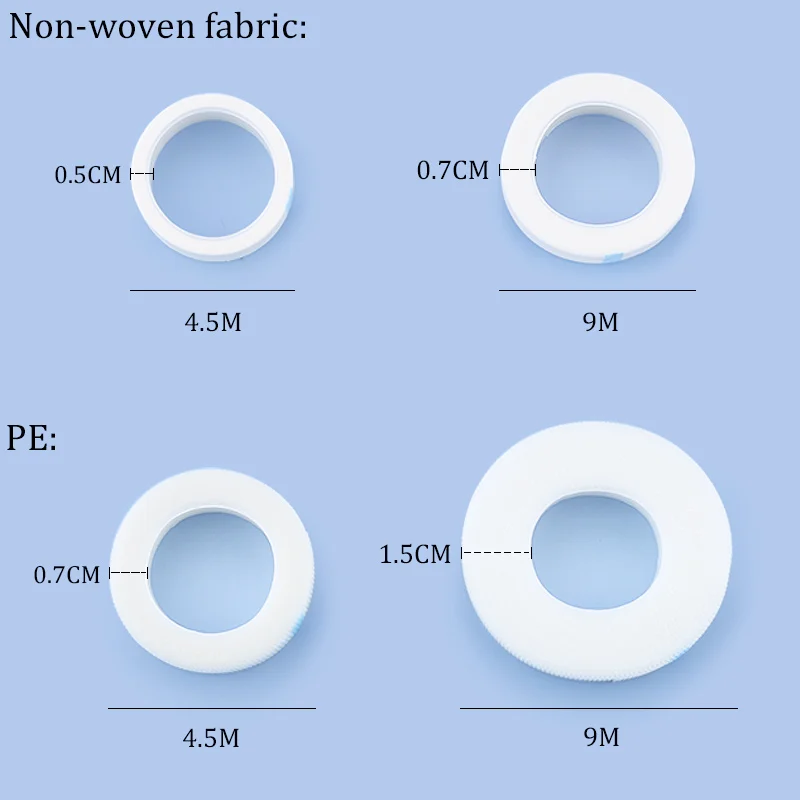 Fitas de extensão de cílios para cílios, almofadas sob os olhos, fita médica não tecida PE microporoso, remendo de ferramenta de maquiagem respirável, atacado