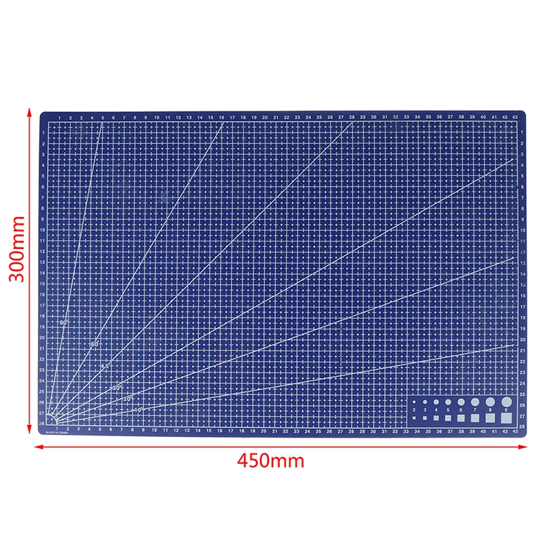 Tapete de corte de línea Rectangular de PVC A3, herramienta de bricolaje, 45cm x 30cm, 1 ud.