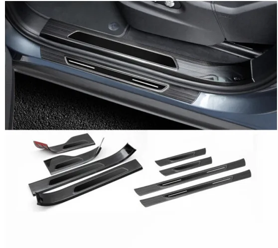 

Car styling stainless steel black and silver door scuff plate lower welcome door scuff for Porsche Cayenne 2018 2019