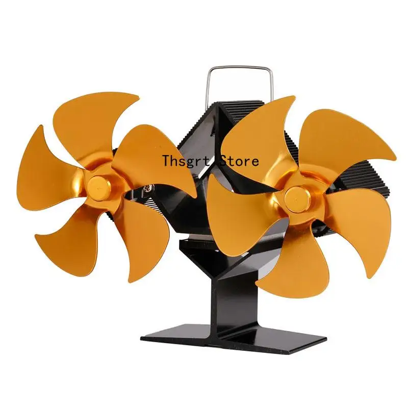 New Mini Thermal Power Stove Fan Small 8-Blade Fan Eco-Friendly Quiet Fan Home Efficient Heat Distribution