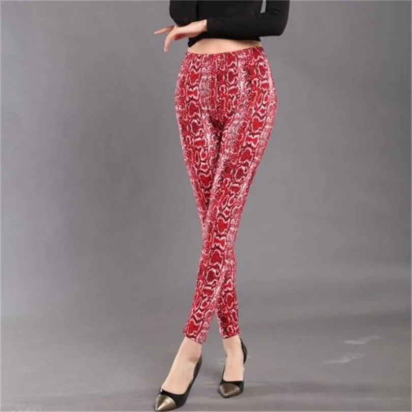 INDJXND Snakeskin Pattern Leggings Women Fitness Leggins Push Up Leggings High Waist Workout Legging Snake Printed S-XXXL Pants