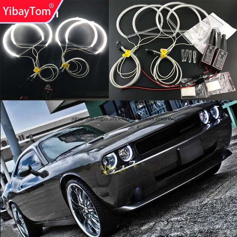 

YibayTom Отличный комплект CCFL Angel Eyes, ультра яркая фара для Dodge Challenger 2008 2009 2010 2011 2012-2014