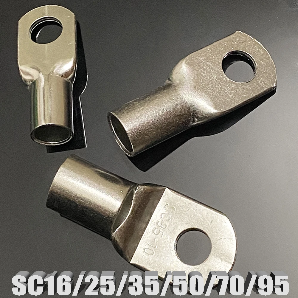 SC16 SC25 SC35 SC50 SC70 SC95 Copper Cable Lug Kit Bolt Hole Tinned Cable lugs Battery Terminals copper nose Wire connector