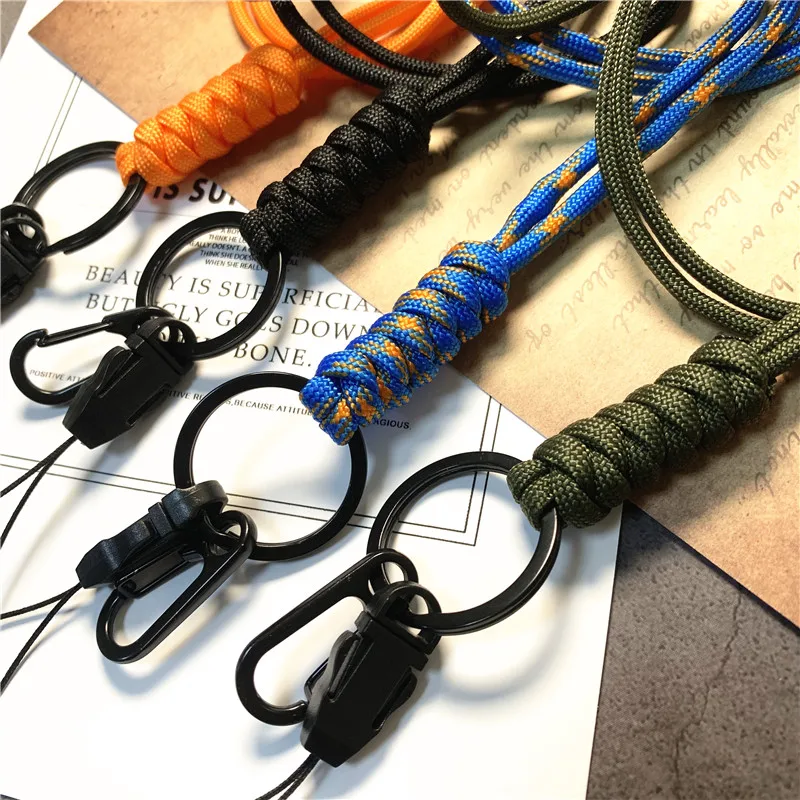 Llavero para exteriores, correas para el teléfono, cuerda, abalorio para teléfono móvil, correa para el cuello, cordón para tarjeta de identificación, cordón DIY, cuerda para colgar