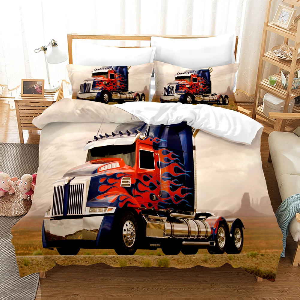 3D Printed Truck Duvet/Comforter Cover with Pillow Cover Bedding Set Single Double Twin Full Queen King Size for Bedroom Decor