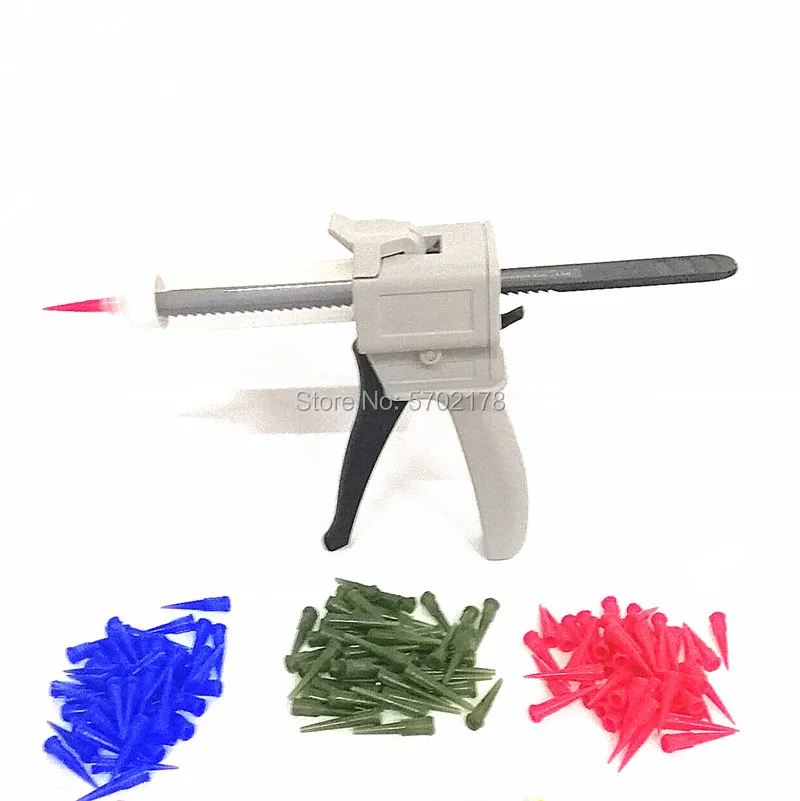 Manual Caulking Gun Applicator 55ml Glue Gun with 300piece Tapered Dispensing Needle tips 55cc Glue Dispenser Syringe Barrel