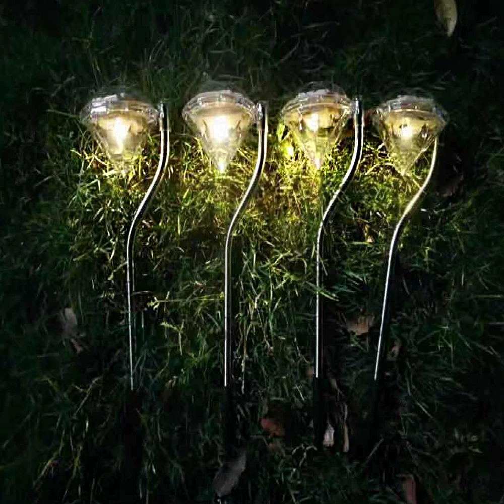 DC1.2V Solar Diamond Light LED Ground Plug Lawn Landscape Lights Outdoor Garden Path Christmas Day Decoration