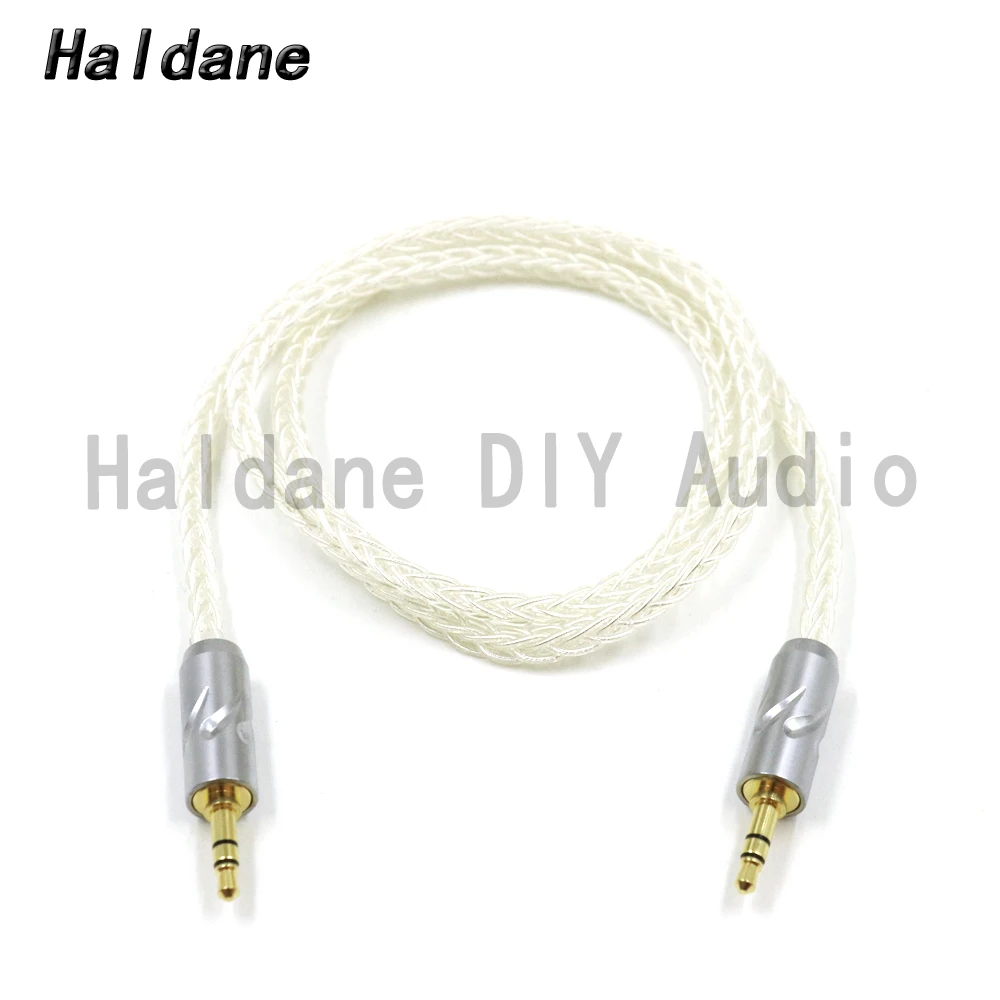 

Haldane Pure Silver 3.5MM To 3.5MM AUX Cable Top Graded Audio Upgrade Headphone Mobilephone Wire with Furutech Plug