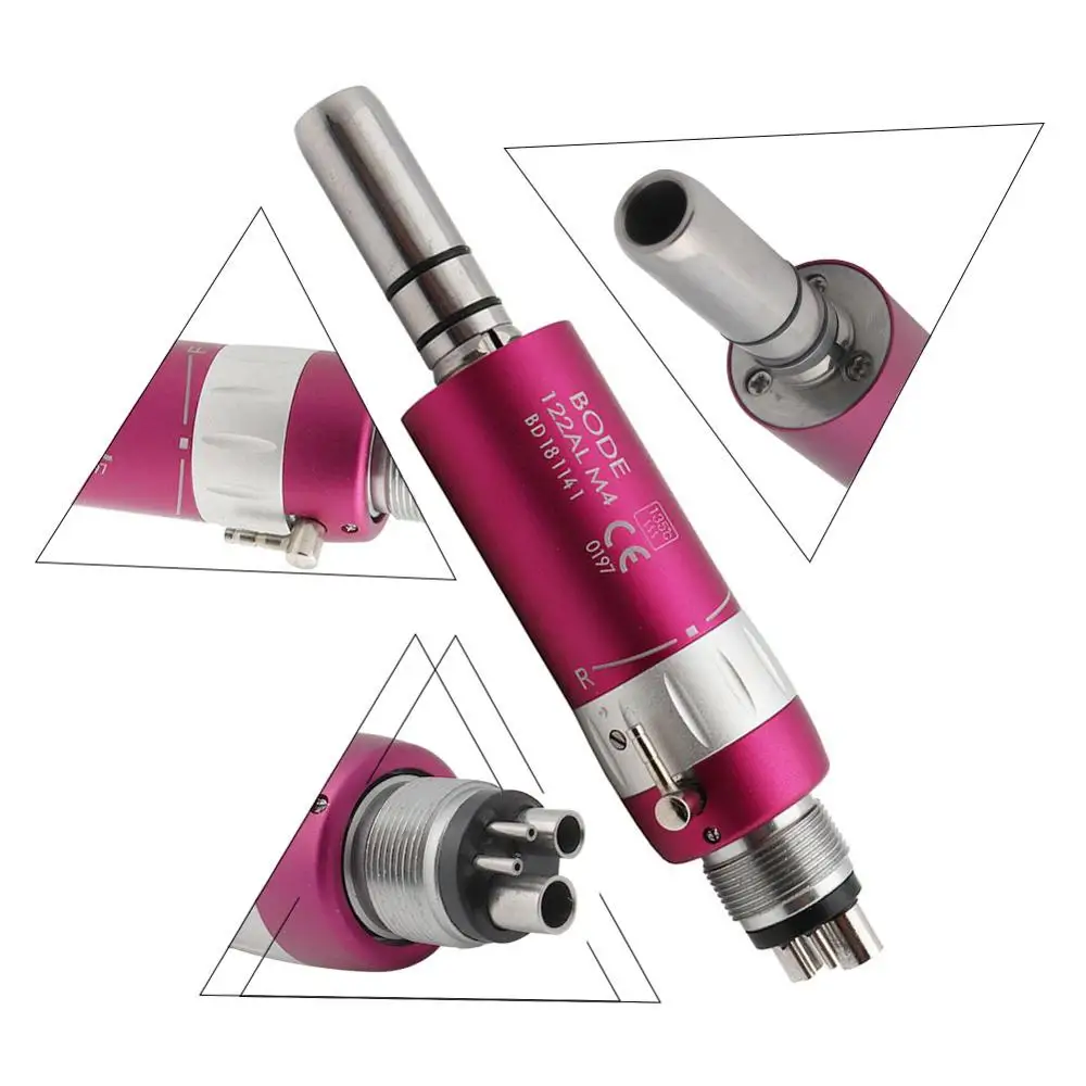 

Dental Low Speed Handpiece Air Turbine Air Motor Midwest 4Holes Dental Handpiece BODE 122A1-M4 Pink