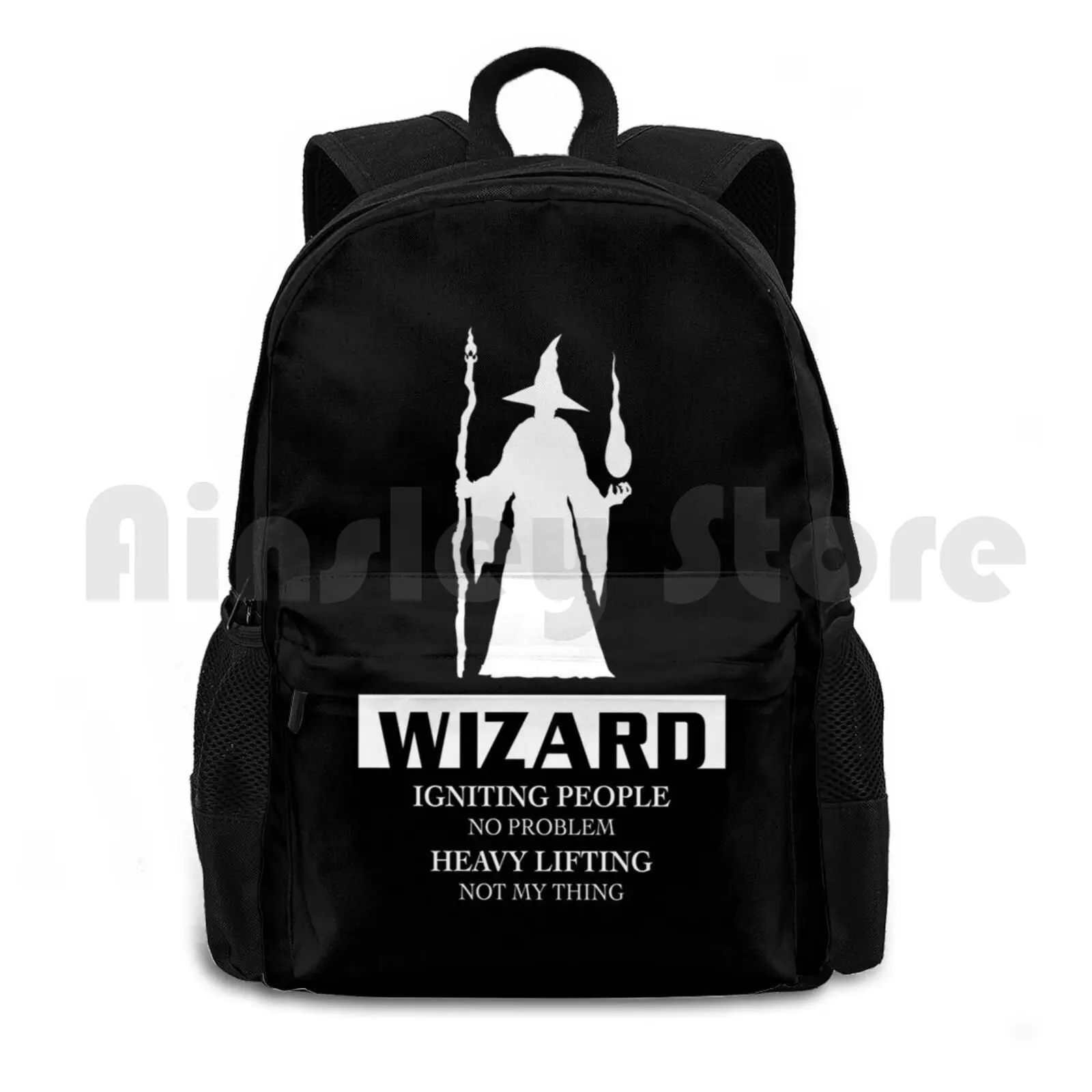 Wizard Inverted Outdoor Hiking Backpack Riding Climbing Sports Bag D D And Pathfinder D20 Wizard Mage Fire Fireball Spell