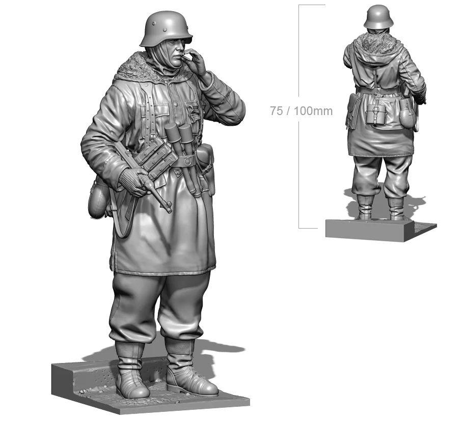 1/24 75mm 1/18 100mm Resin Model German Soldier 3D Printing Figure Unpaint No Color RW-040