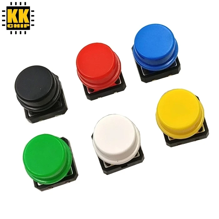 Touch Schakelaar 12X12X7.3H Binnenlandse Knop + Kleur Keycap 4-Pin In-Line Switch 5 Stuks